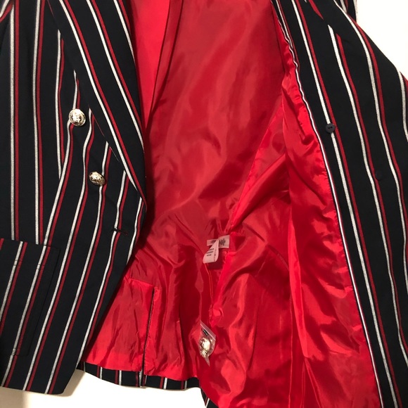 Tommy Hilfiger Pinstripe Navy Blue Jacket Blazer - Picture 4 of 7